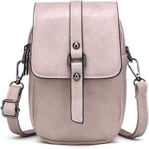 Women's Pink Vintage Cross Body Phone Bag Small Messenger Shoulder Handbag